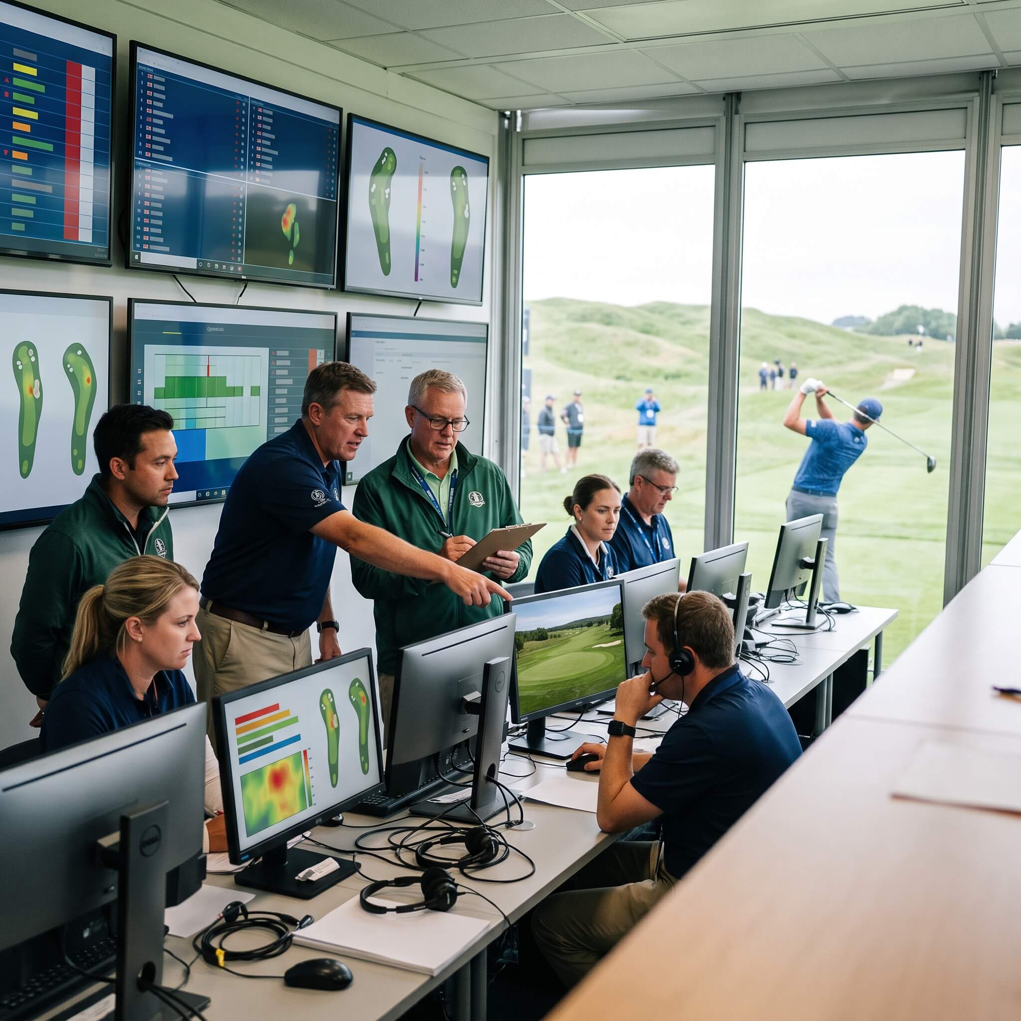 Tournament organizer running a golf event